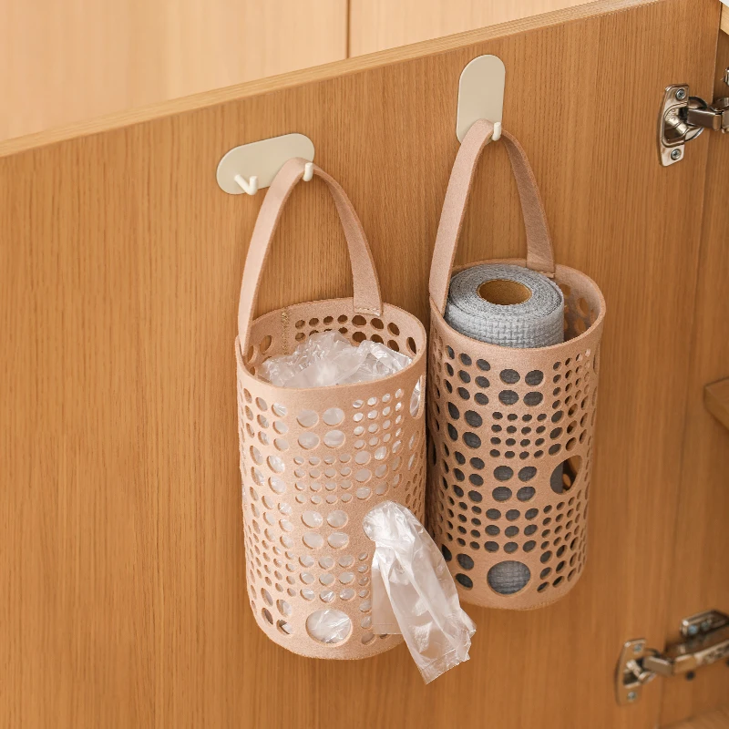 Garbage Bag Storage Bag Cylindrical Wall-Mounted Storage Bag Behind the Door Sundries Storage Hanging Bag