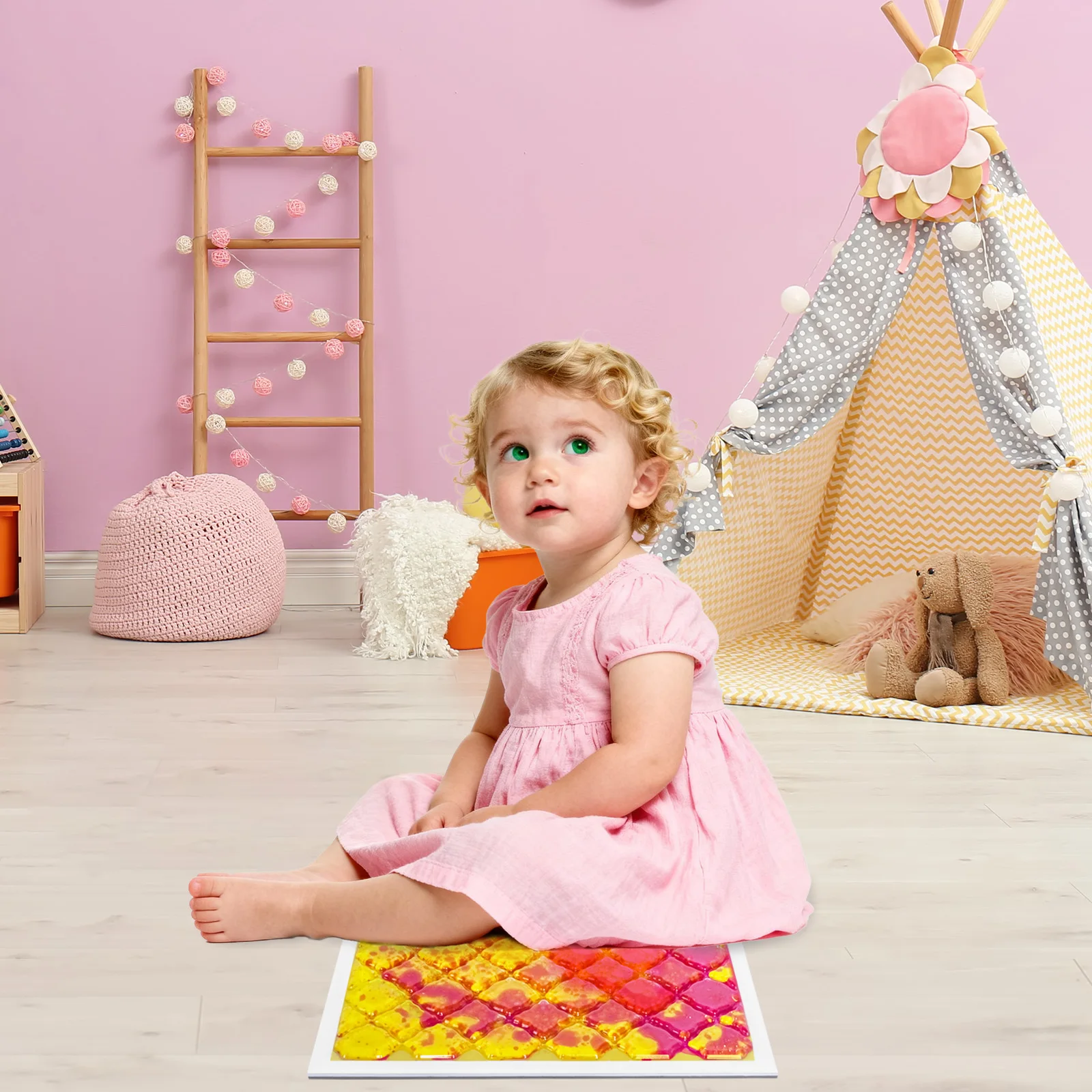 

Premium Sensory Liquids Floor Tile Mat for Little Ones, Sensory Room Mat for Children, 1Pc
