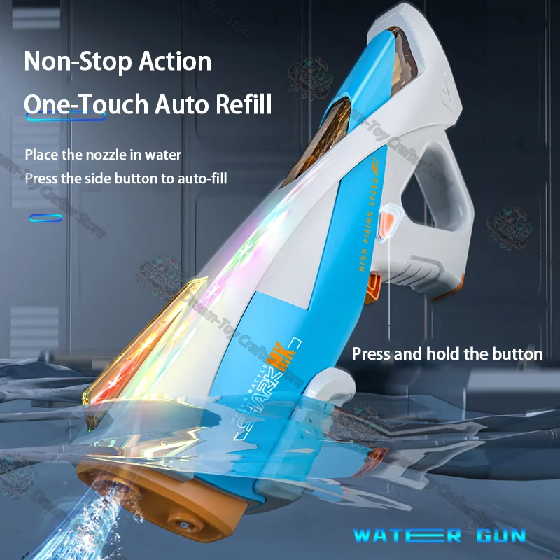 لعبة مسدس المياه الكهربائية للأطفال التلقائي شفط الناسف المحمولة في الهواء الطلق سبلاش معتمد الفضاء نمط قارب اللعب الشاطئ اطلاق النار فو