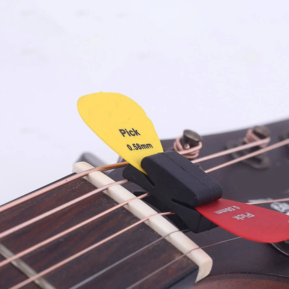 

10pcs Black Rubber Pick Clip Durable Picks Holder Acoustic Guitar Accessories Fittings Perfect Gift Practical Storage Solution
