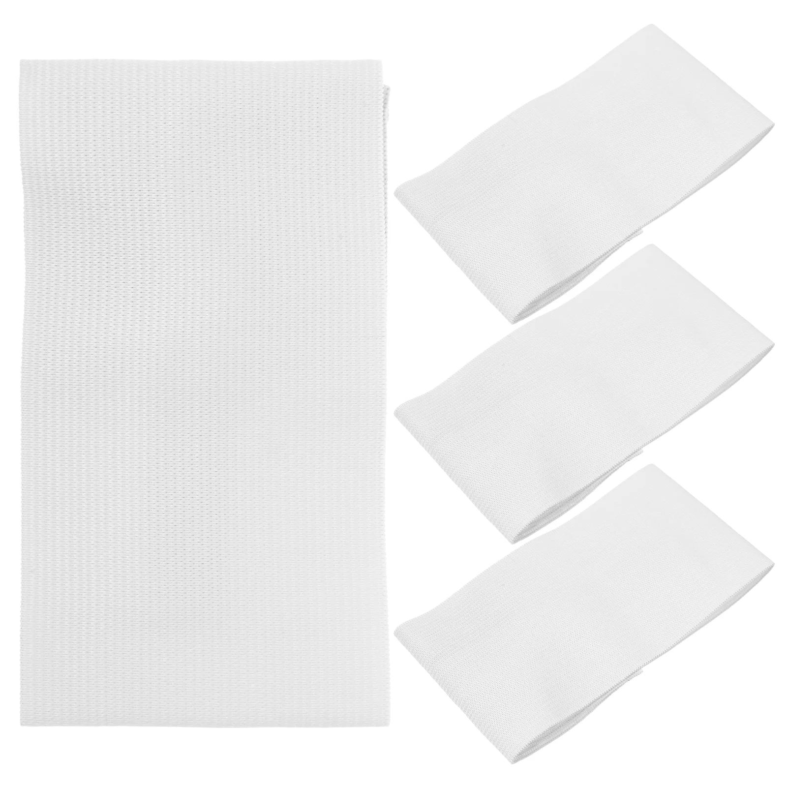 

4 Pcs White Armband Football Mourning Multi-purpose Team Sports DIY Blank Captain Bands Sleeve Armbands Nylon Soccer for Child