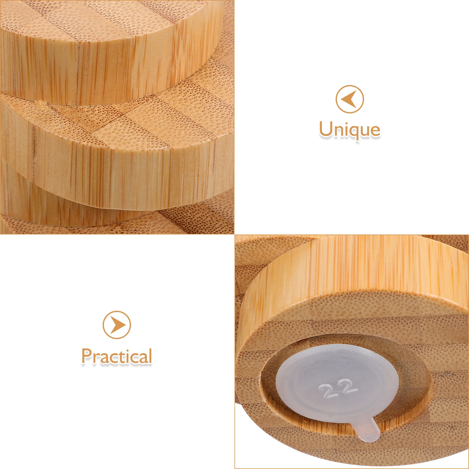 برطمانات توابل مستديرة من الخيزران، منظم توابل إبداعي بأربع طبقات، حامل سطح الطاولة لحاوية تخزين المطبخ والمطعم