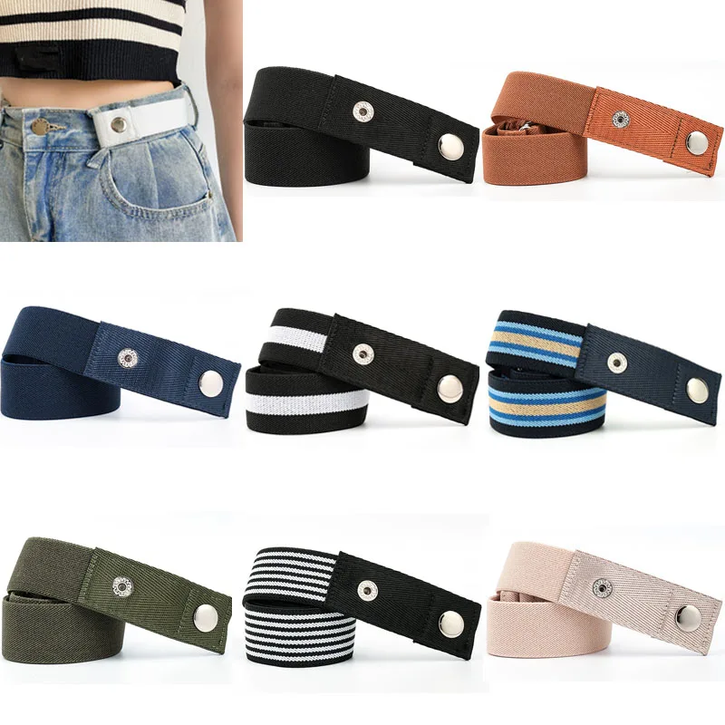 Fashion Buckle-Free Belt for Women Men Jeans Pants Dress No Buckle Stretch Elastic Waist Belt No Bulge No Hassle Belts