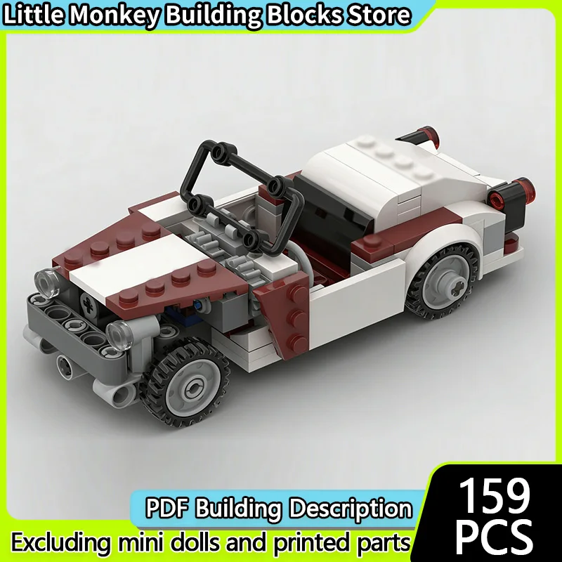 Speed Racing Car Model MOC Building Bricks Classic Mini Vintage Car Modular Technology Children Holiday Gifts Assemble Toys Suit