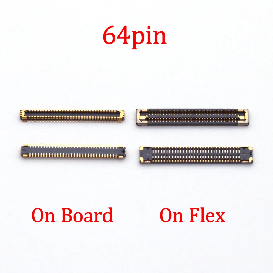 5-10pcs 64 Pin For Samsung Galaxy S10 Plus/5G/S10 S10+ S10E/G970 G975 G977 N U F B G973 G975 LCD Display FPC Connector On Board