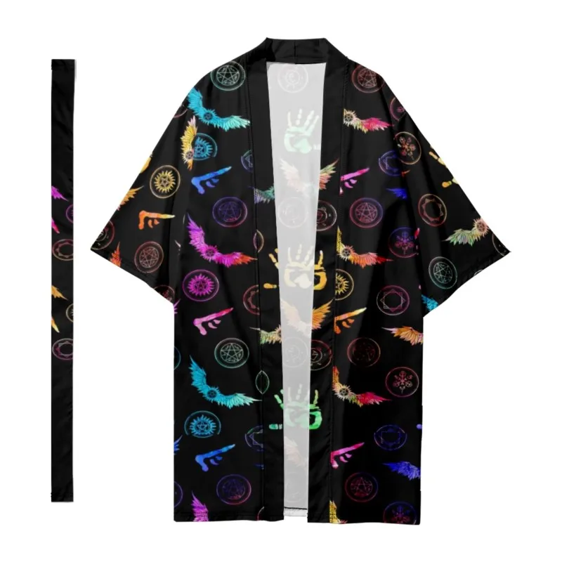 

Men's Japanese Long Kimono Traditional Gothic Kimono Harajuku Cardigan Samurai Bathrobes Kimono Shirt Yukata Jacket Cloak