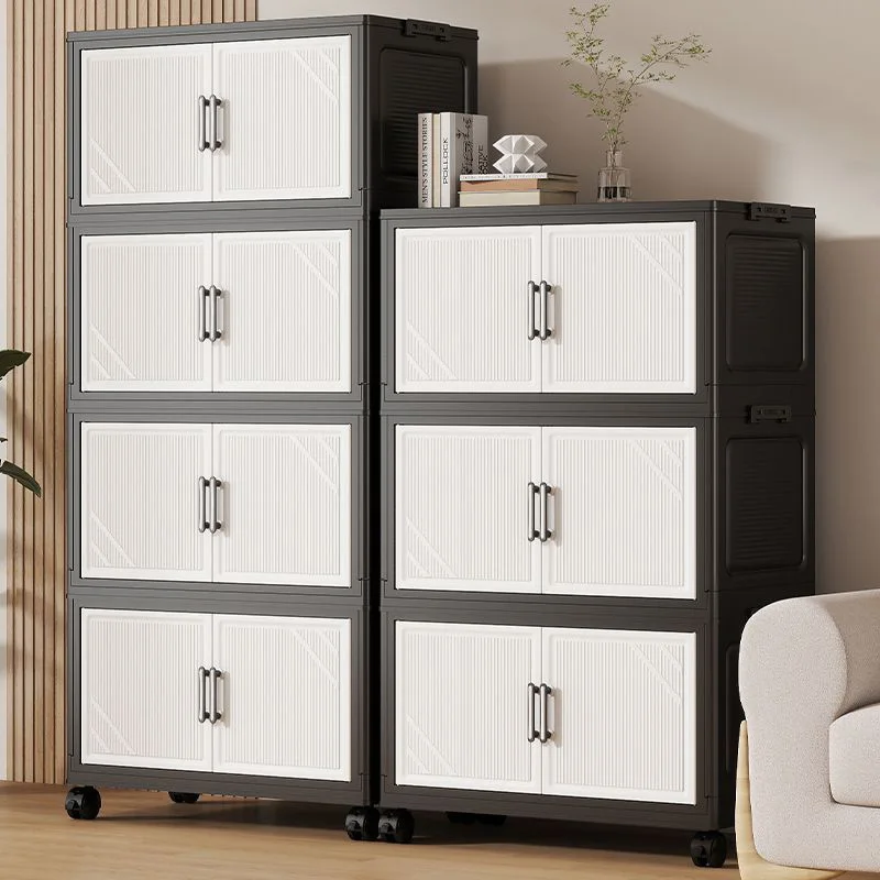 

Белый складной пластиковый шкаф-органайзер для хранения в гостиной, для закусок, кухни, домашнего использования, без установки, полка-ящик