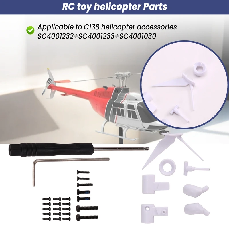 RC ของเล่นเฮลิคอปเตอร์อัพเกรด C138 ไขควงอุปกรณ์สกรูชุดสําหรับ RC ERA C138 Bell 206 1:33 RC ของเล่นเฮลิคอปเตอร์อะไหล่
