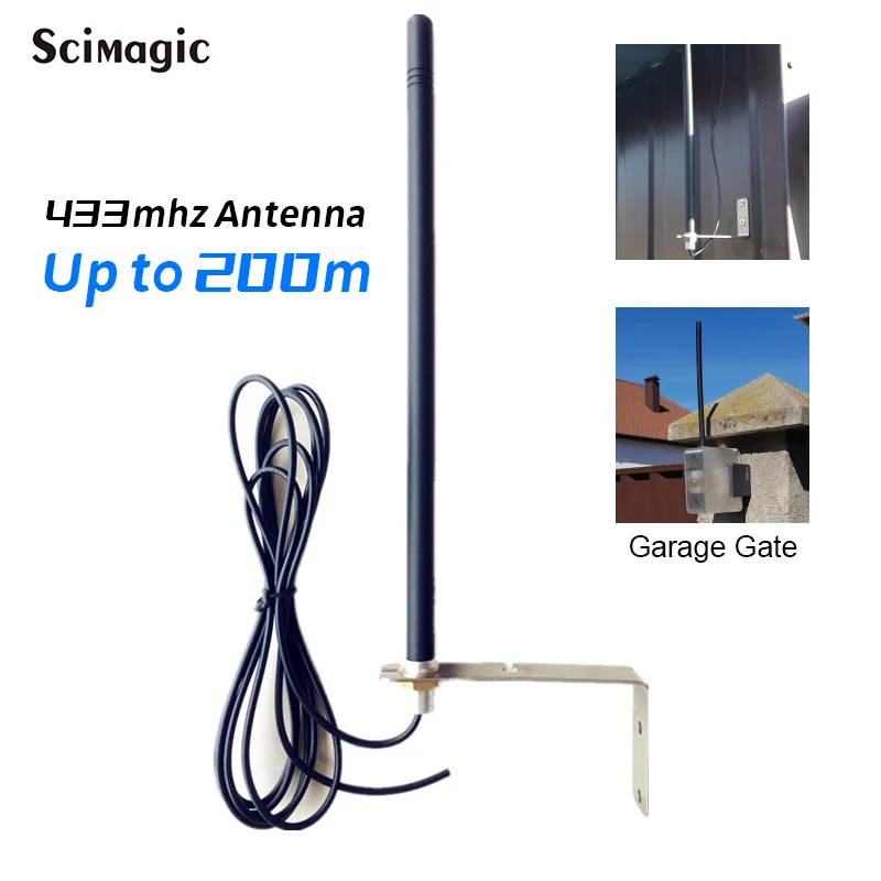 Imagem -02 - Transmissor de Controle Remoto Impermeável ao ar Livre Extensor de Distância Ultra Longa Portão de Porta de Garagem Antena 433mhz