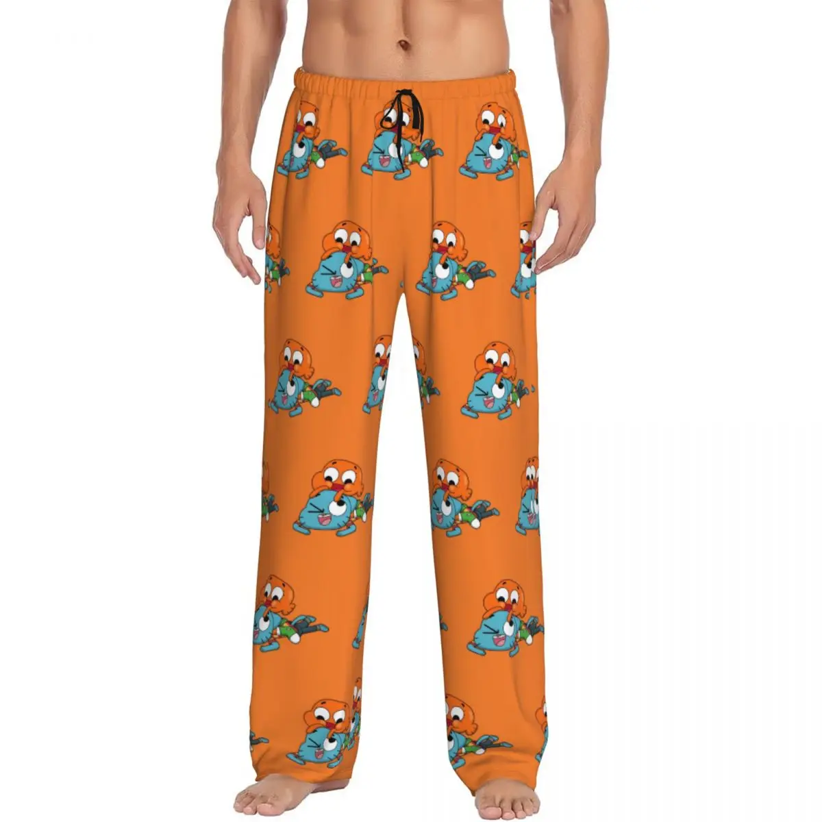 Custom The Amazing World Of Gumball Pajama Pants Men's Animated Comedy Sleepwear Lounge Sleep Bottoms Stretch with Pockets