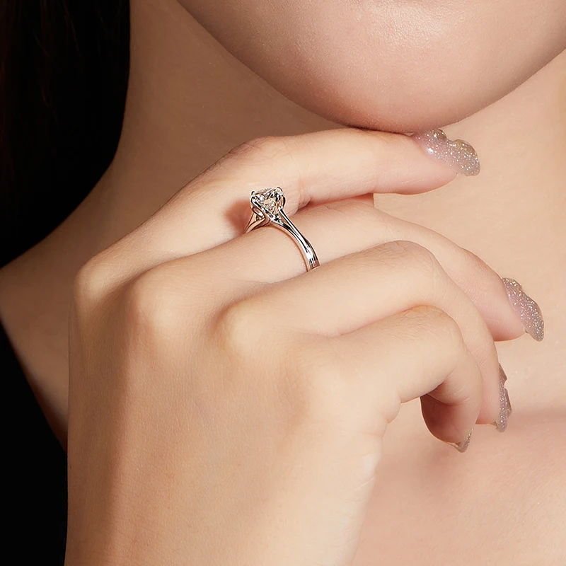 

Женское кольцо с выращенным в лаборатории бриллиантом в 1 карат, разработанное для вечеринок, изысканное исполнение из стерлингового серебра S925, подходит для повседневной носки.