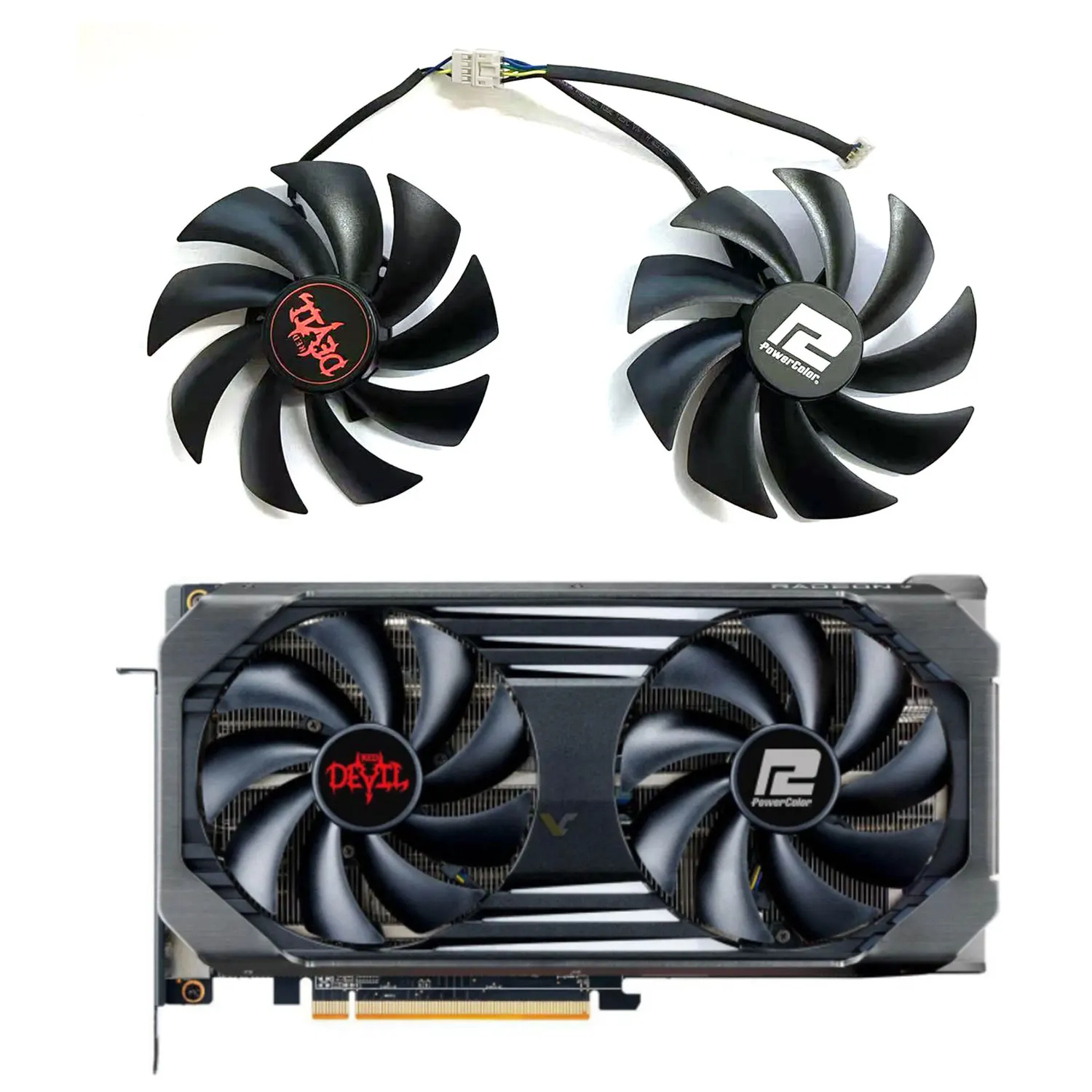 For Powercolor Radeon RX6600 6600XT 6650XT Red Devil Graphic Card Replacement Fan 95MM 4PIN FD10015H12D RX6650 6600 GPU Fan