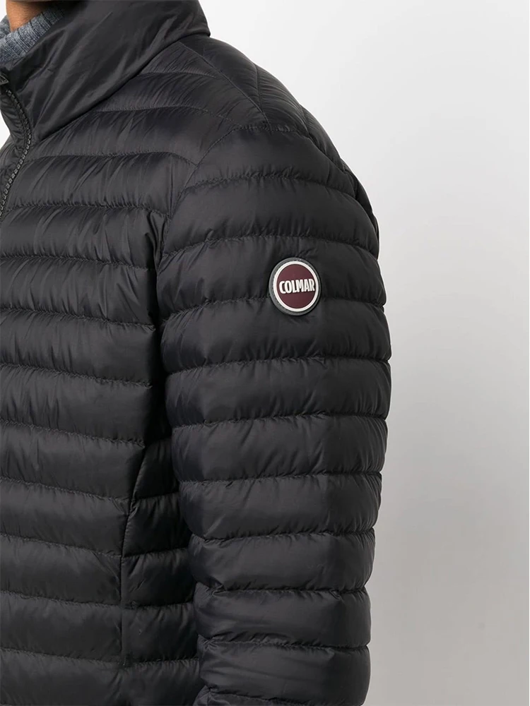 Autumn Winter Men Women Long sleeves Silicone logo Zipper Front Going Out Light Thin Hooded Down Jacket Warm And Windproof