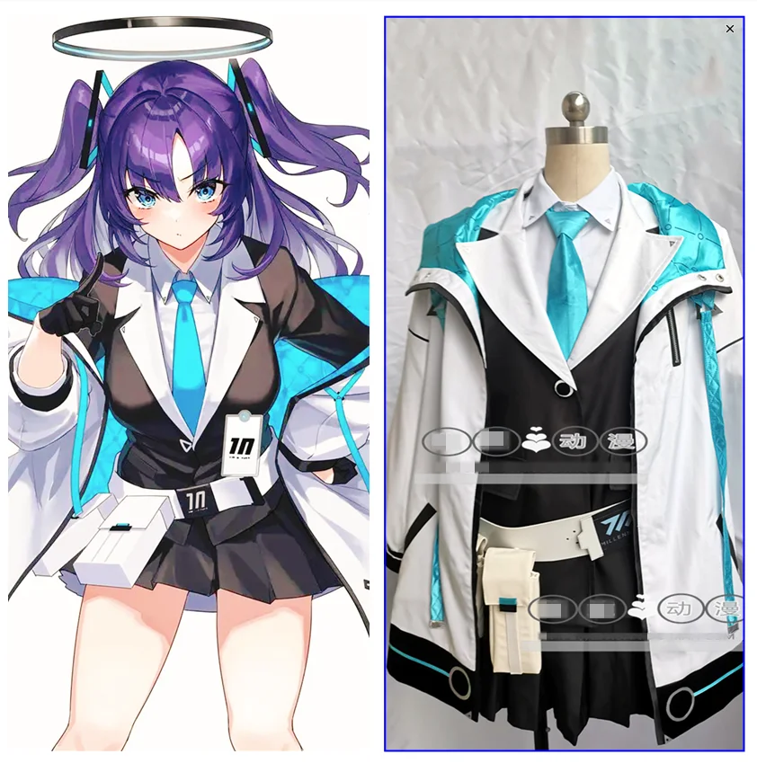 COS-HoHo Anime Game Blue Archive Yuuka Battle Suit Uniform Cosplay Costume Halloween Party Role Play Outfit Custom Any Size