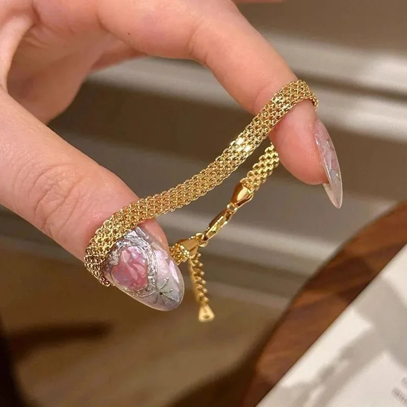 Название формы из нержавеющей стали, тканый ремешок для часов, браслет, женский винтажный регулируемый простой универсальный повседневный ювелирный подарочный аксессуар