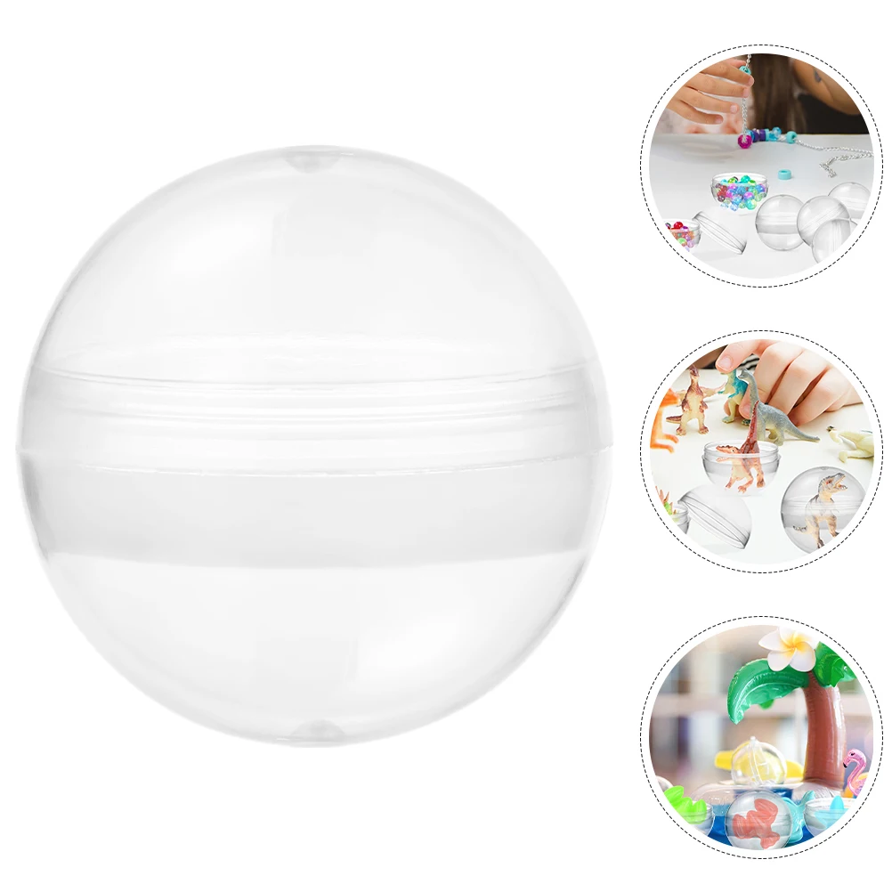 

100pcs Transparent Shells Empty Capsules Toy Beaded Gum Container Plastic Reusable Compact Storage