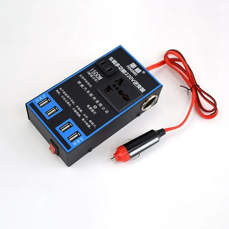 Car Power Converter Inverter Car Power Inverter 12V 24V to 110V 220V 1500W Multifunctional Truck Home Outlet Power Converter