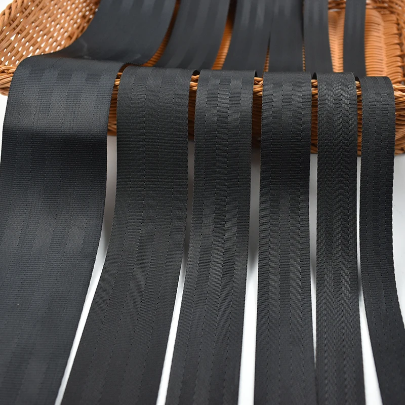 2/5/10Meters 20/25/32/38/50/70/75mm Black Nylon Webbing Tapes Bag Ribbon Strap Belt Sling Band Garment Sewing Decoration Lace