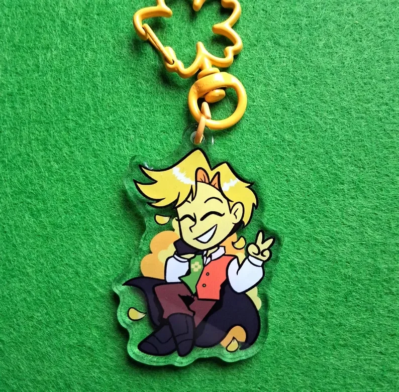 Flowery Inspired Deltarune Acrylic Keychain Charm 2 Inch Double Sided Bag Pendant