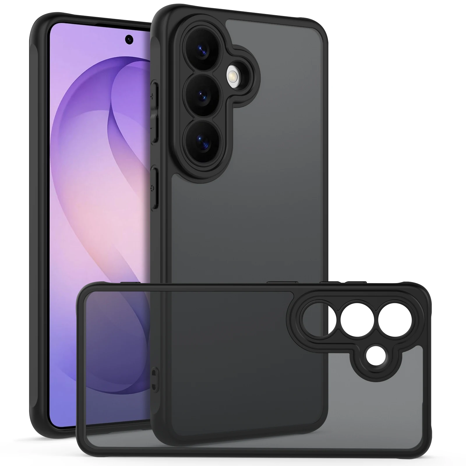 Matte stoßfeste durchsichtige Handyhülle für Samsung Galaxy S23 S24 S24 FE S25 Ultra S26 S26 Ultra A25 A56 A36 A05s Schutzhülle