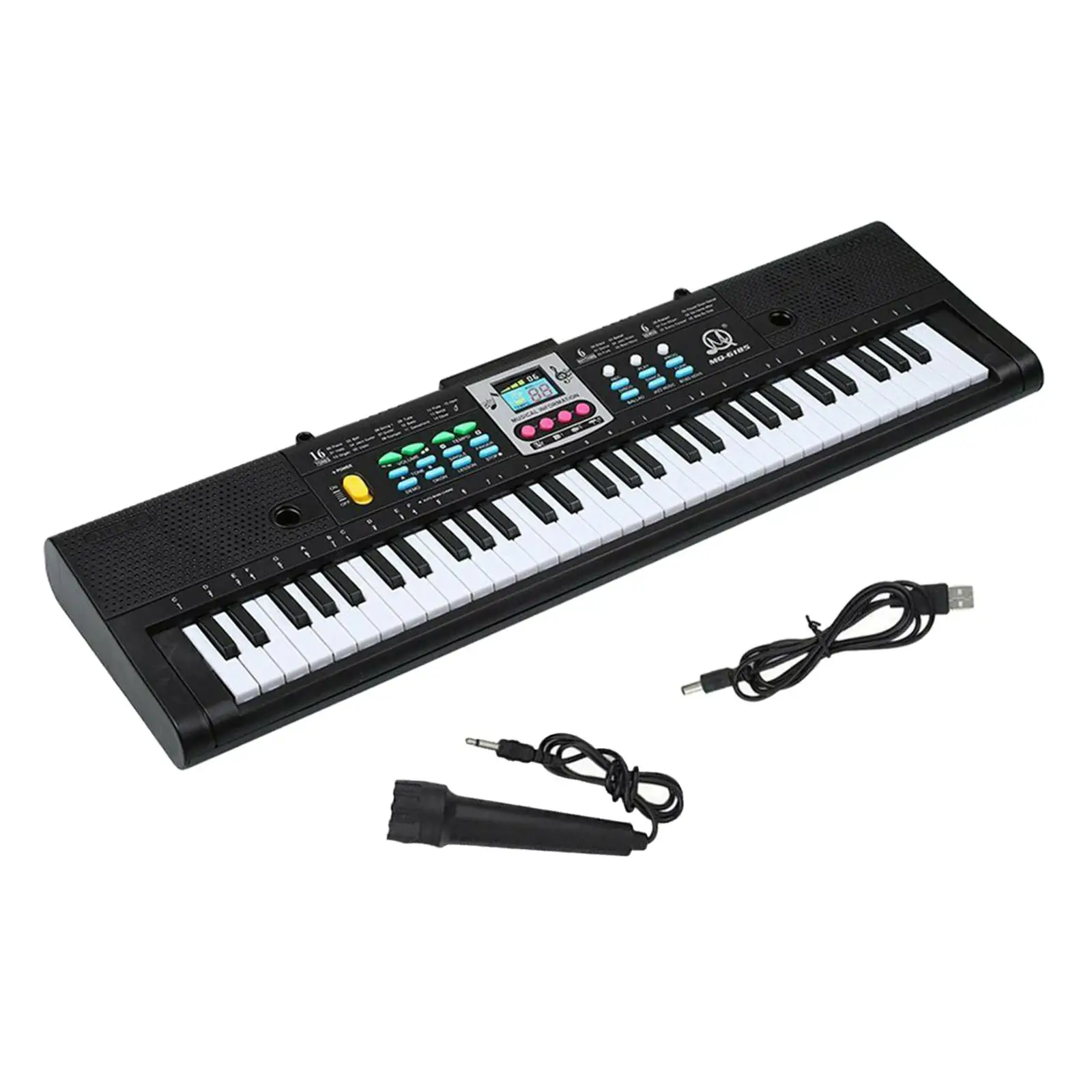 Portable 61 Key Digital Piano Keyboard Electric Organ with Recording Function for Beginner Music Learning Kids