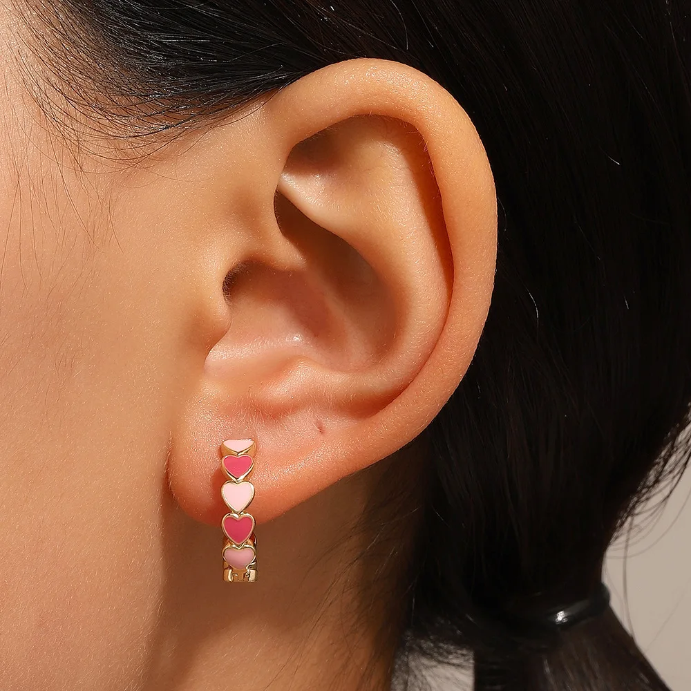 Эроupean, американские модные медные серьги-сердечки золотого цвета для женщин, креативные изысканные темпераментные универсальные ювелирные изделия, подарки