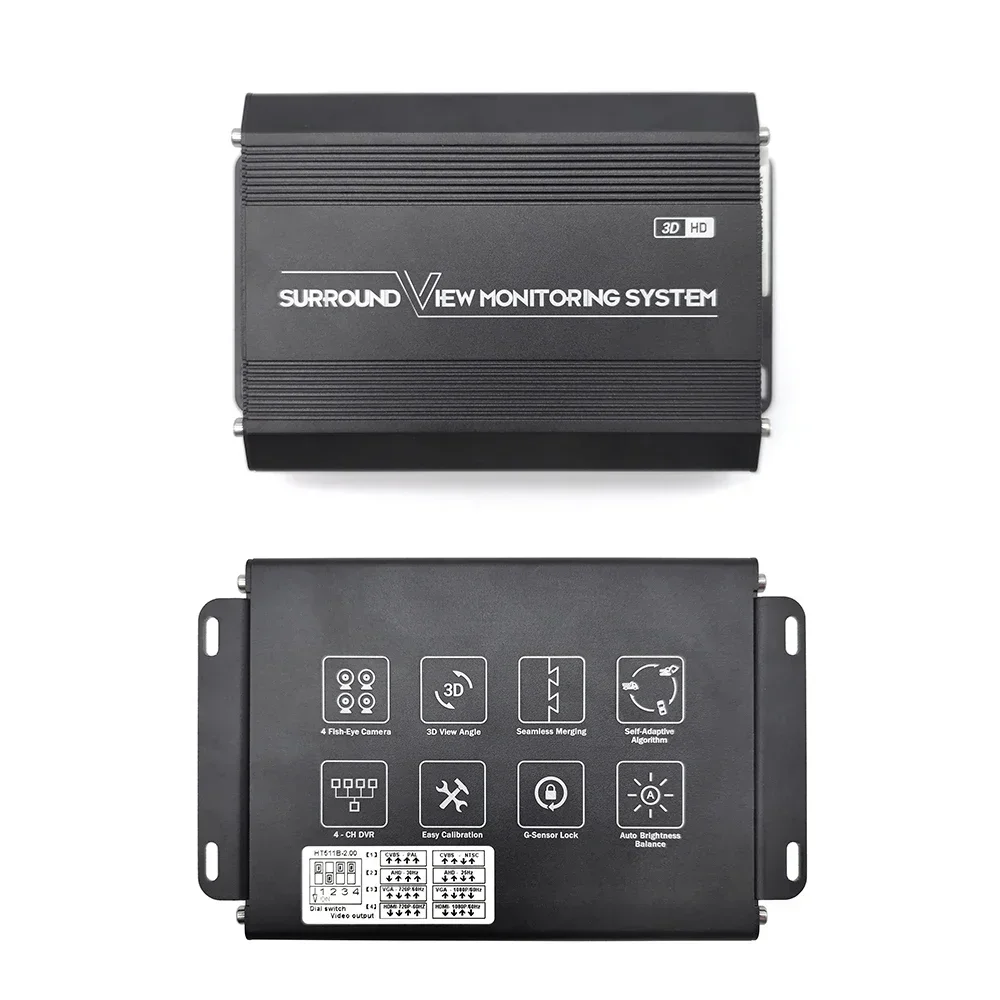 SZDALOS Sistema de cámara de excavadora de 360 grados con monitor de visión trasera HD de 7 pulgadas en vista envolvente 3D 1080P con DVR integrado