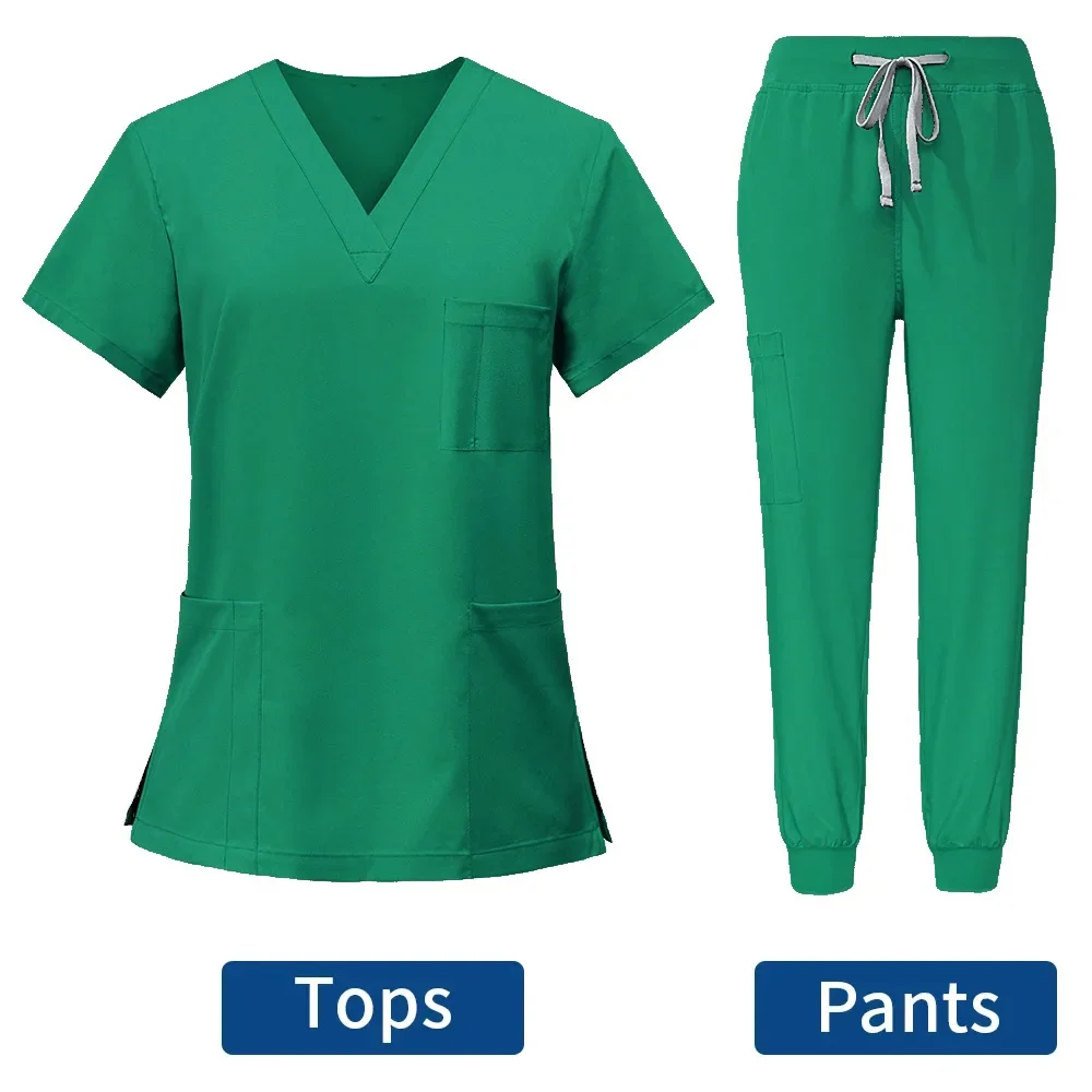 Vendita calda Anti rughe lavabile morbido tessuto infermiera ospedale uniforme donne mediche Jogger scrub set coppia