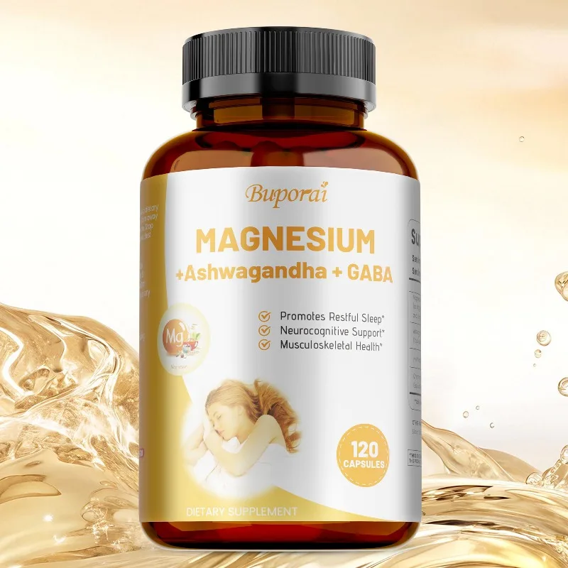 

Magnesium + Ashwagandha + GABA - Muscle Recovery, Relaxation, Supports Brain and Nervous System Health, Improve Mental Clarity