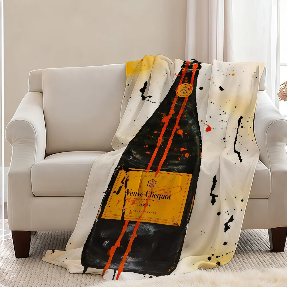 Manta Throw Super C-ClicquotS-ES Cosy Plush V-VeuveS-ES Logotipo de la sala de estar Sofá Regalos de cumpleaños infantiles
