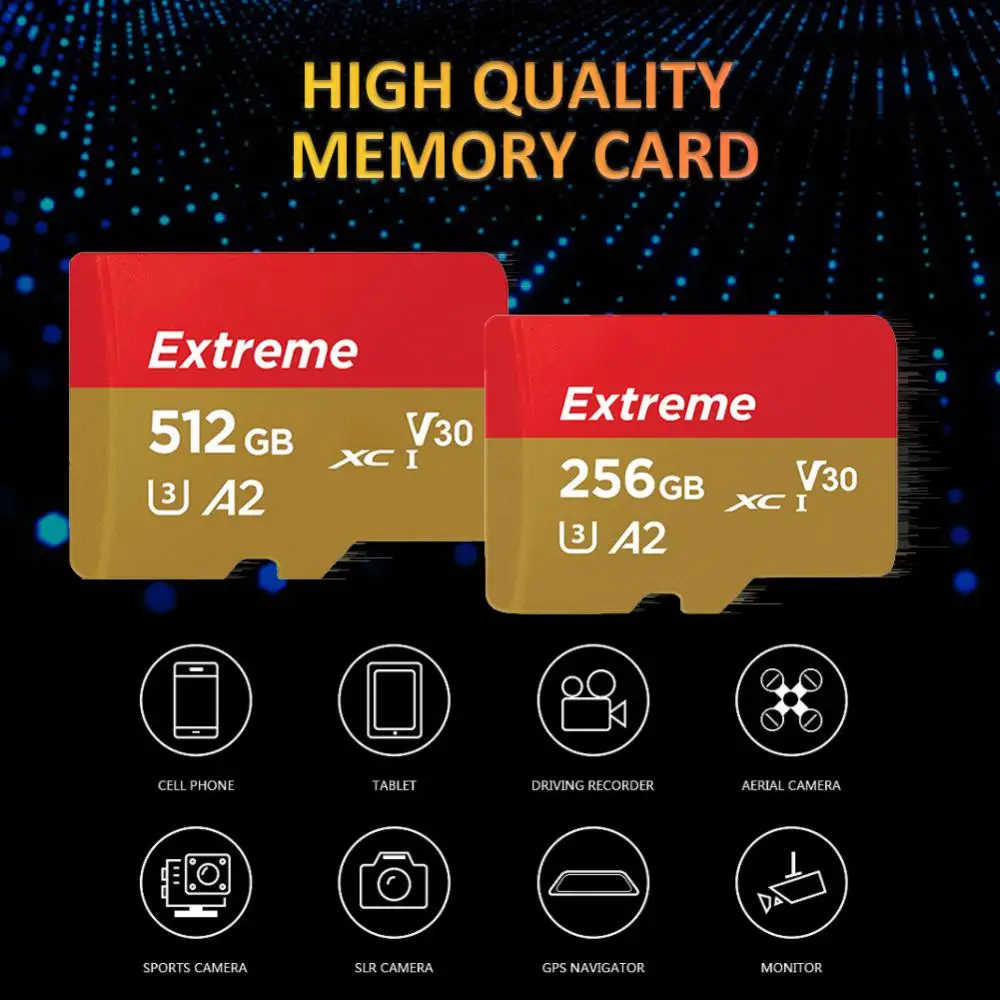 XIAOMI-Micro carte mémoire haute vitesse pour téléphone et appareil photo, carte SD TF 2 To, A2 V30, 1 To, 128 Go, 512 Go, 256 Go, 100 Mo/s