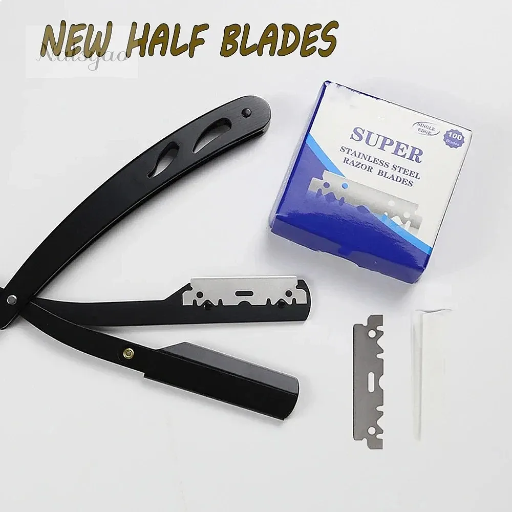 Men Shaving Manual Blade Barber Shaving Tools 10/100PCS Single-sided Stainless Steel Blades