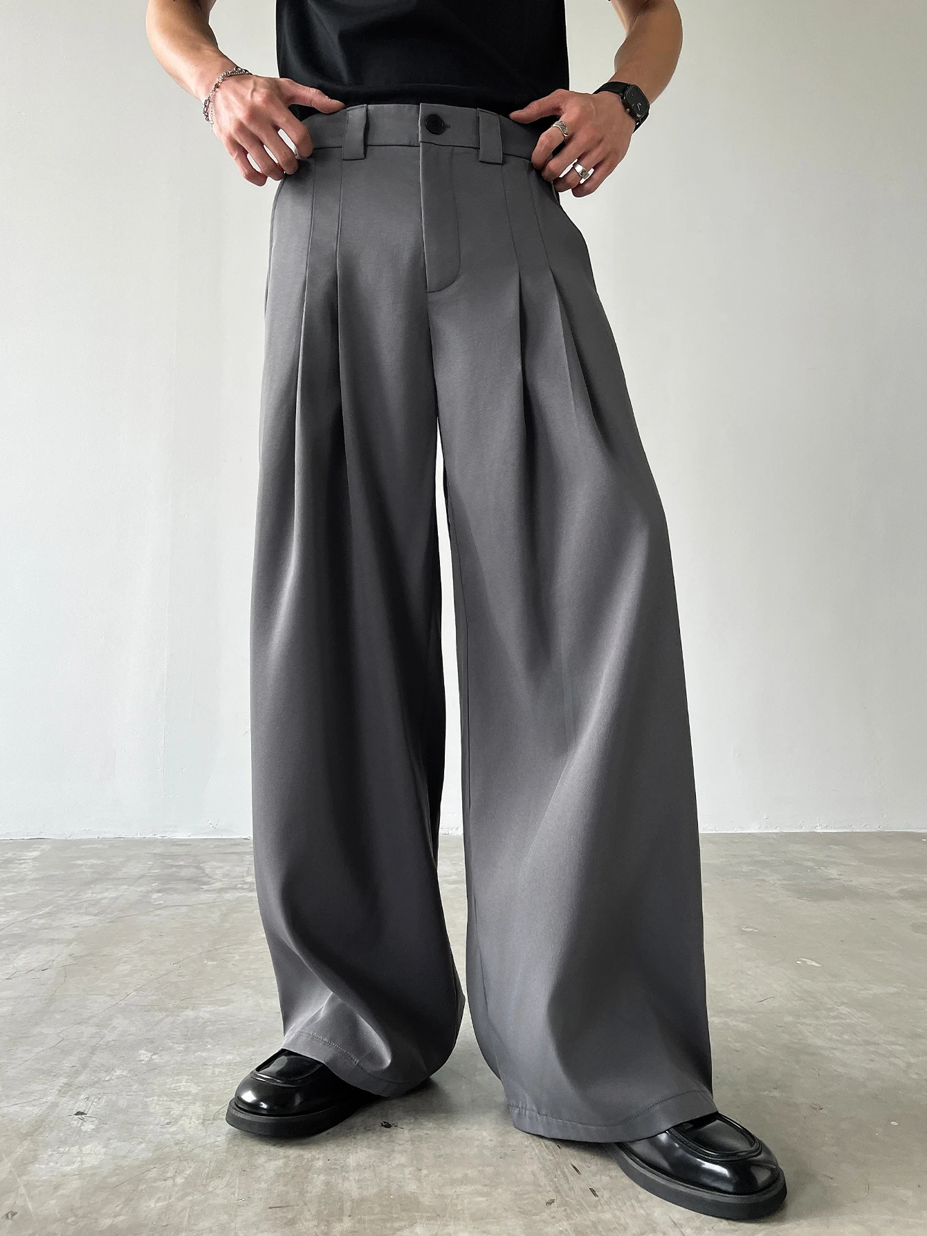 Men's Oversized Wide Leg Dress Pants Brand Minimalist Busine