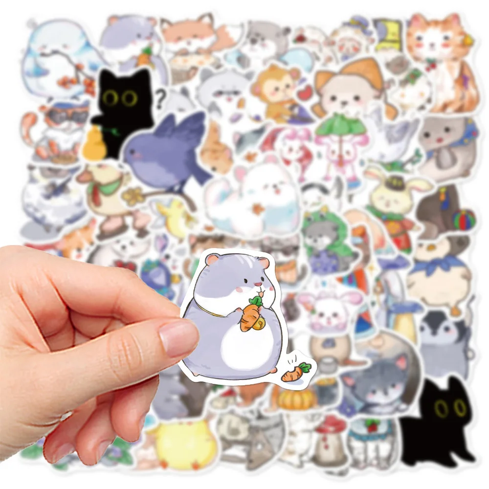 

10/30/50PCS Kawaii Fun Animal Graffiti Stickers DIY Stationery Phone Case Laptop Cute INS Style Squirrel Cat Cartoon Sticker