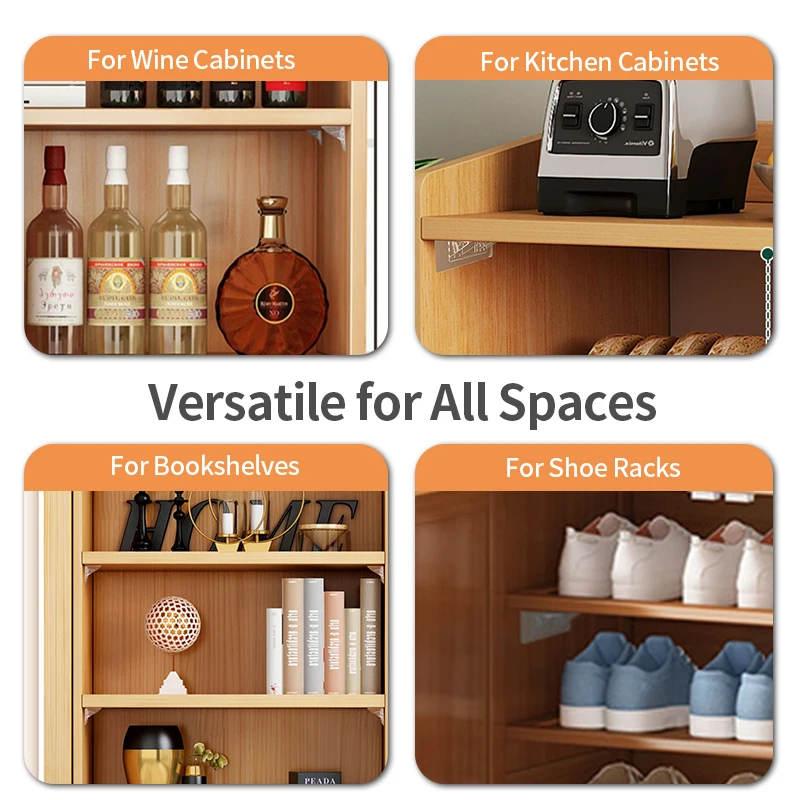 Punch-Free Strong Laminate Hidden Brackets: Invisible Fixed Shelves For Bedroom Wardrobes, Storage Racks & Wall/Drawer Dividers image 6