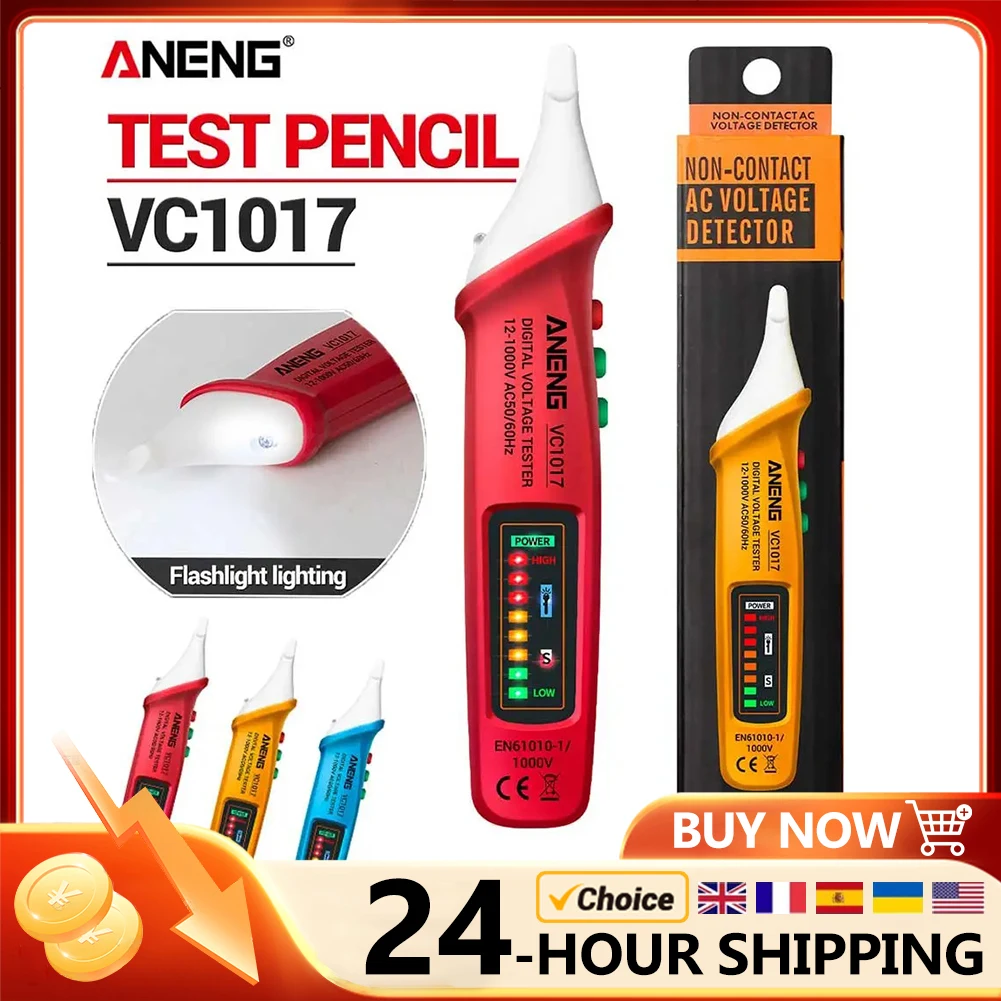 ANENG VC1017 Voltmeter Detector Non-contact Pen LED Electric Indicator Tools Sensor Tester Alarm AC Power Outlet Voltage Meter