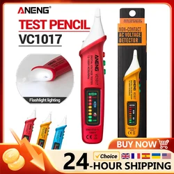 ANENG-Detector de voltímetro VC1017, bolígrafo sin contacto, indicador eléctrico LED, herramientas, probador de Sensor, alarma, salida de alimentación de CA, medidor de voltaje