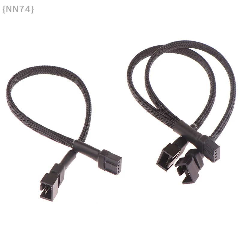PC Fan Hub Extension Cable - 1 to 4 Port 4-Pin PWM Splitter to Connect Multiple Case Fans from One Motherboard Header