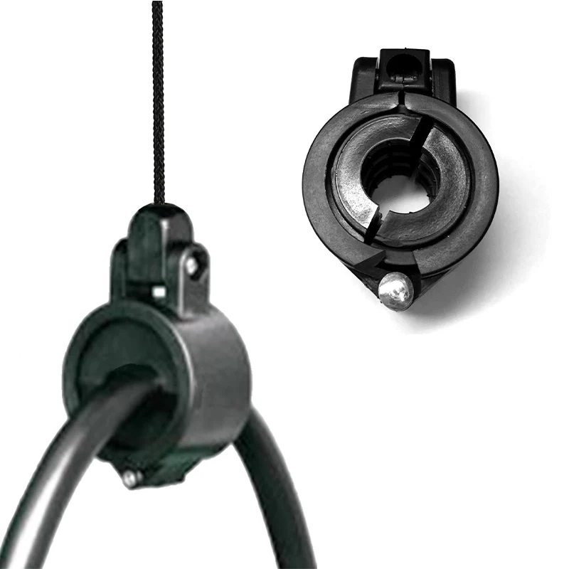 

L2 12KW EV Charger 50A Cable Clamp 0.95'' Black Nylon Clamshell Swivel 24mm Charging Cable Management Cord Retractor Hose Clamp