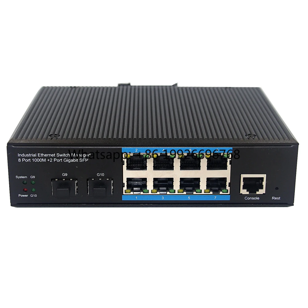 

8-портовый PoE-коммутатор для DIN-рейки, безвентиляторный, Full Gigabit, 2* SFP оптический, 8* PoE Ethernet, управляемый сетевой коммутатор уровня 2