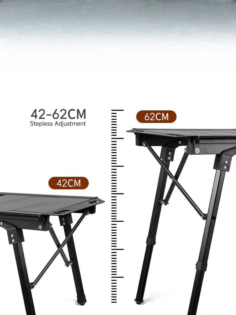 وحدة طاولة قابلة للطي وكرسي ألومنيوم خفيف الوزن محمول عالي التحمل للتخييم في الهواء الطلق واستخدام المطبخ