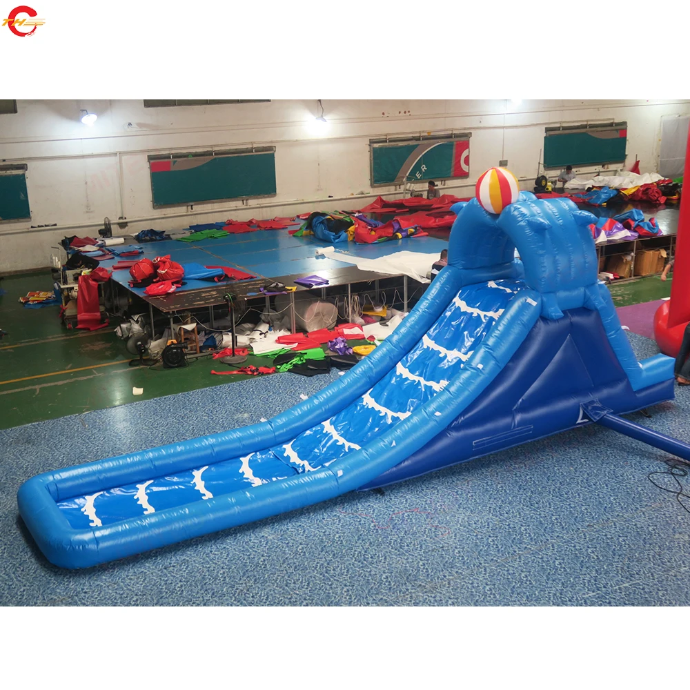 

Free door shipping 7x2m/9x2m Commercial Inflatable Dolphin Slide Themed Bouncer Slide With Water Pool for Backyard