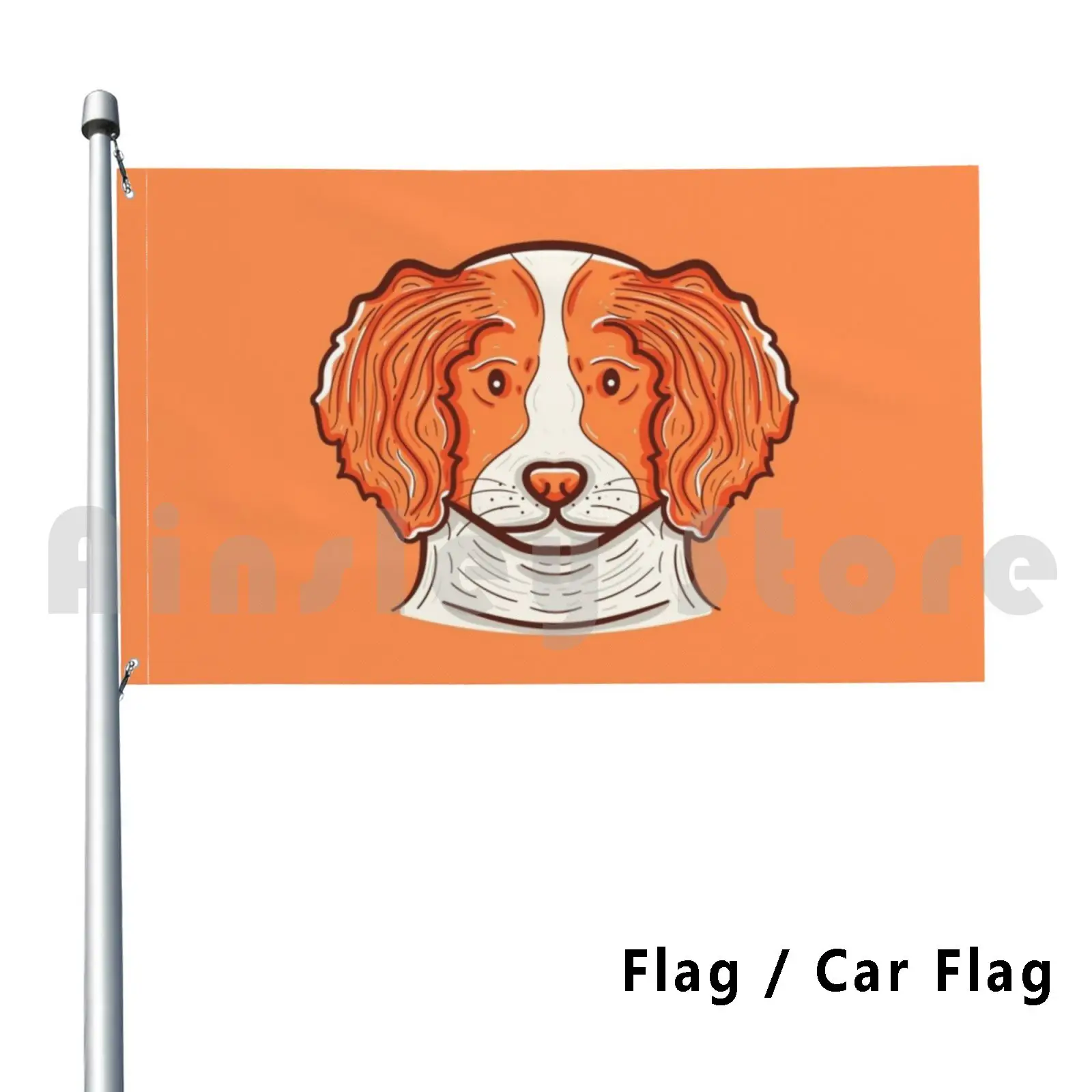 Cute Brittany Spaniel Outdoor Decor Flag Car Flag Spaniel Dog Brittany Animal Pet Cute Brittany Spaniel Puppy