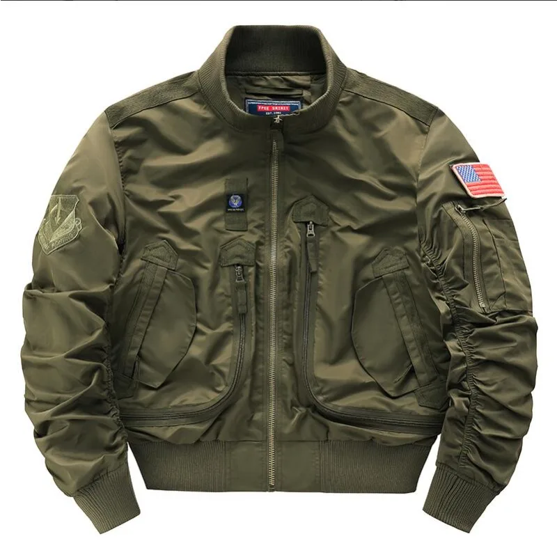 Nuevas chaquetas de aviador para hombre de primavera, chaquetas bomber multibolsillos, abrigos holgados de moda para hombres jóvenes, abrigos casuales de calidad para hombre, talla 3XL
