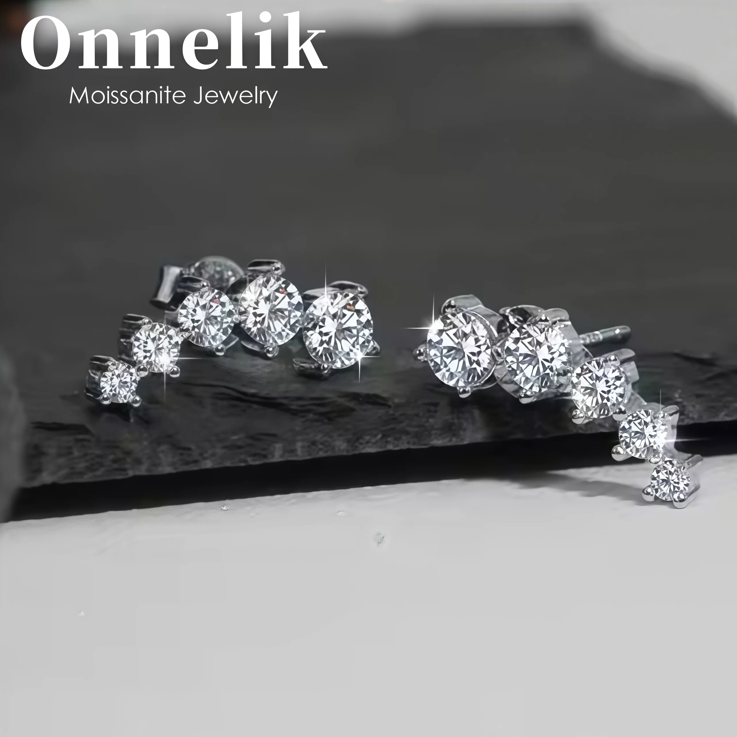 

Onnelik Full D цветные серьги-гвоздики с муассанитом для женщин, сверкающие вечерние ювелирные изделия на день рождения, серьги, подарки, стерлинговое серебро S925