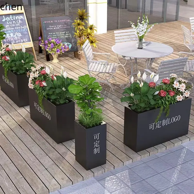 ZML Outdoor Combination Stainless Steel Flower Box Flower Bed Outdoor Municipal Flower Stand Real Estate Tree Box