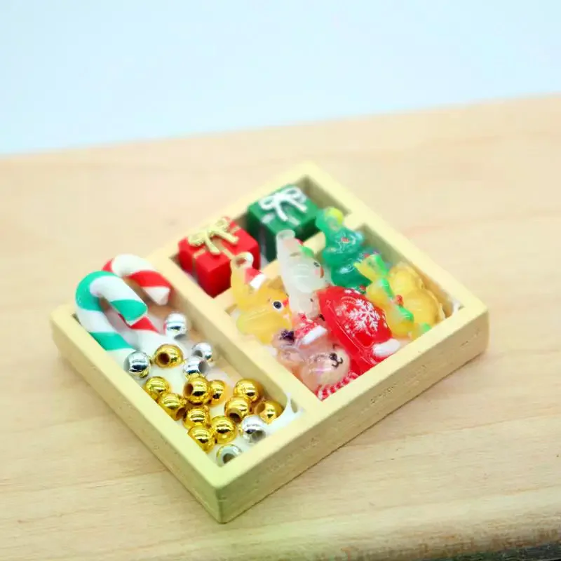 1 Set Mini Hanging Tree Model Dollhouse Colourful Candy Christmas Gift Box Miniatures Holiday Decoration Doll Accessories