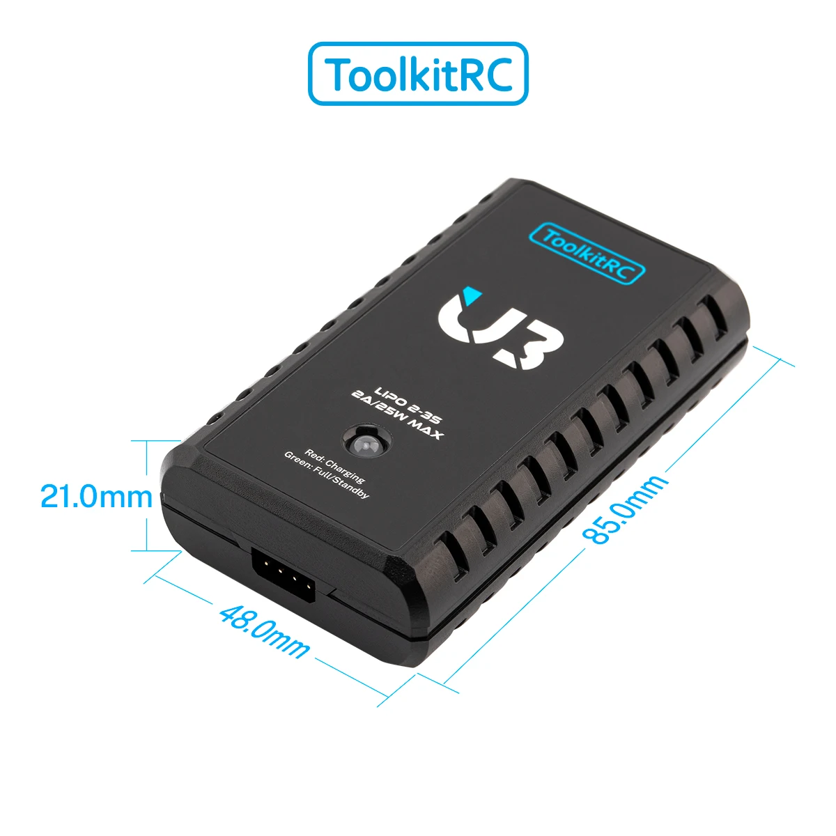 ToolkitRC U3 2-3S LiPo UN3 4-8S USB-C NiMh Battery Charger 2A 25W Balance Port Direct Charge