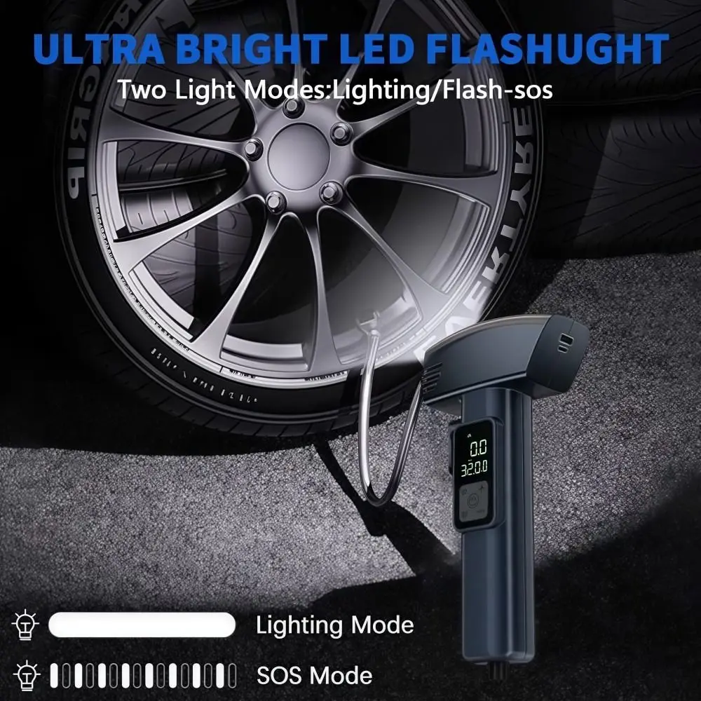 

Модернизированный ручной насос для автомобильных шин, беспроводной высоковольтный автомобильный воздушный насос, портативный цифровой насос для измерения давления в шинах, аварийное использование