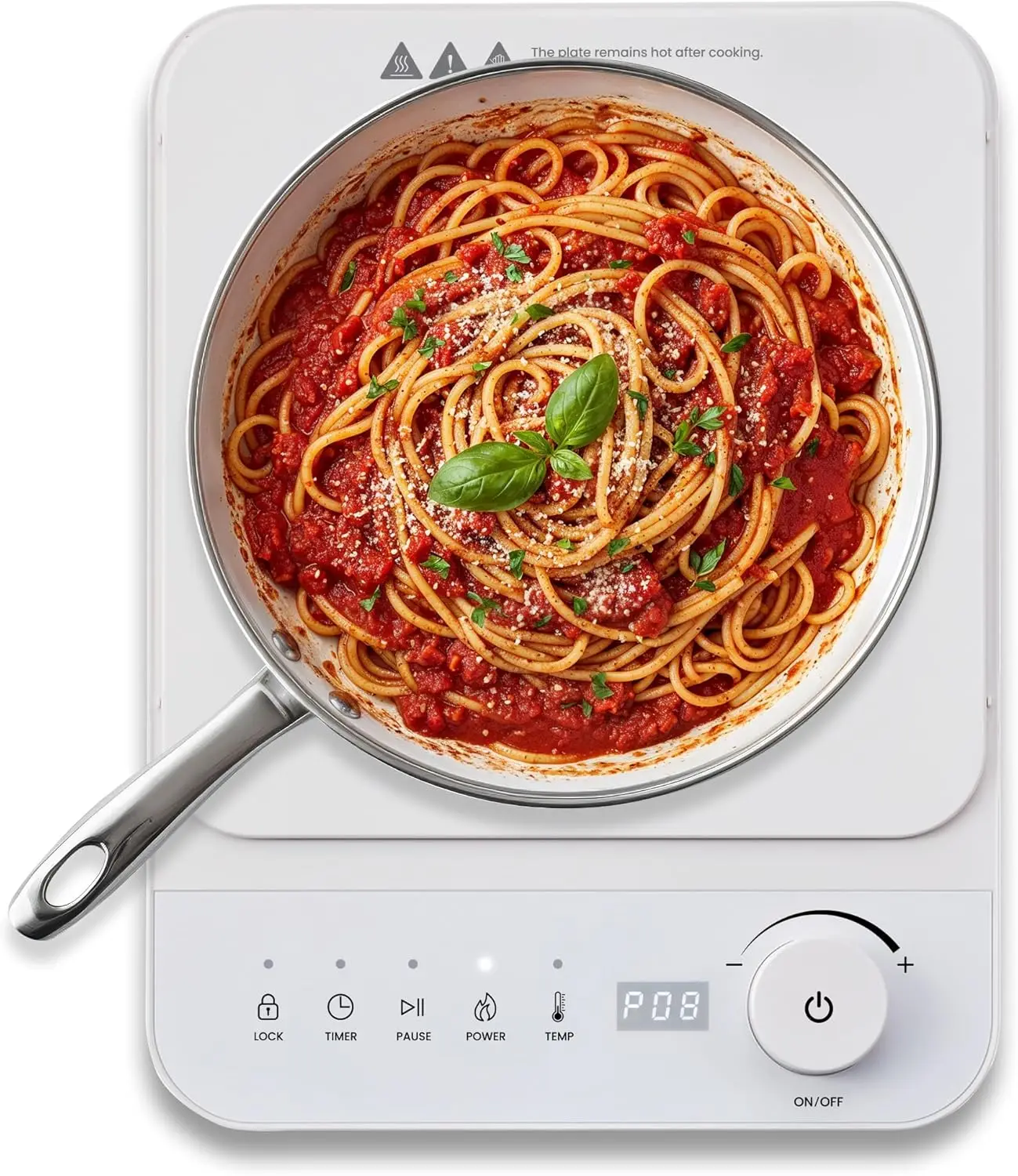 

EIND57W SlimStore™ Induction Cooktop, Touch Controls, Ultra Thin 2' Profile, 10 Power Levels, Temps 140°F to 465°F, Fast Heat